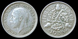 George V (1910-1936) - three pence