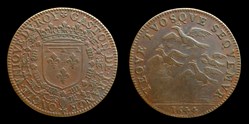 1644 - Gaston d'Orleans (1627-1650), Jeton, cuivre