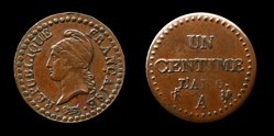 Directoire - 1 centimes l'An 6 A