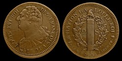 Constitution - 2 sols au faisceau 1791 A