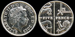 Elizabeth II (1952-2022) - 5 pence