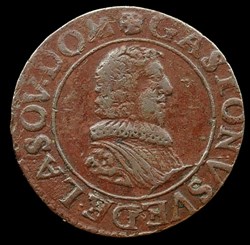 Gaston d'Orleans (1627-1650), Double Tournois type 8 - 1634 R