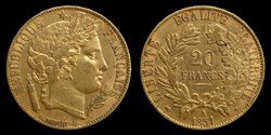 2° republique - 20 francs or 1851 A