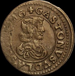 Gaston d'Orleans (1627-1650), Double Tournois type 16, cuivre - 1640