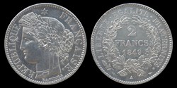 2° republique (1848-1852) - 2 francs 1849 A
