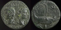 Augustus & Agrippa, Nemausus (Nîmes) Dupondius - type IV