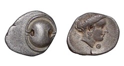 Thespiae, Boeotia AR Obol