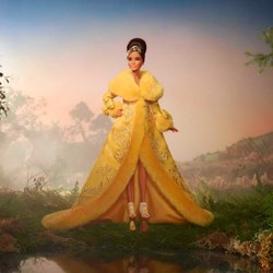 x2022 -GUO PEI BARBIE DOLL WEARING GOLDEN -YELLOW GOWN - SKU HBX99