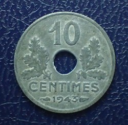 10 CENTIMES 1943 petit module