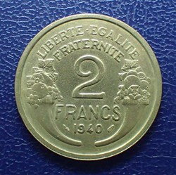 2 FRANCS 1940 Morlon cupro- aluminium