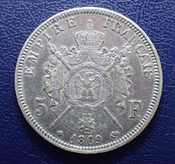 5 FRANCS Napoléon III tete laurée 1869 BB