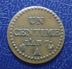 UN CENTIME Dupré  An 7A