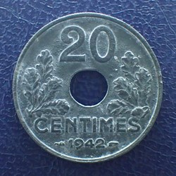 20 CENTIMES 1942 type 20