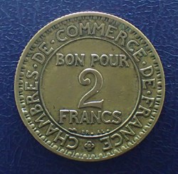 2 FRANCS 1923 Chambre de commerce cupro- aluminium