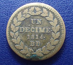 UN DECIME Louis XVIII 1814