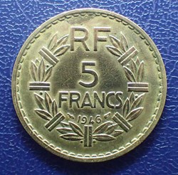 5 FRANCS 1946 Lavrillier en cupro-alu
