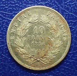 10 FRANCS OR 1856 A Napoléon 3 , grand module