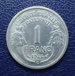 1 FRANC 1944 C Morlon en aluminium