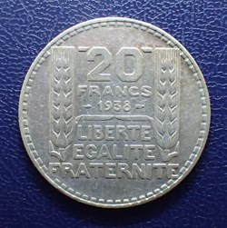 20 FRANCS 1938 Turin