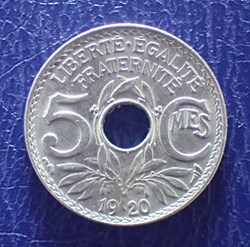 5 CENTIMES 1920 Lindauer grand module