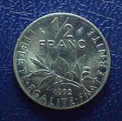 1/2 FRANCS 1992 Semeuse en nickel