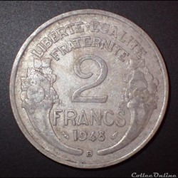 2 FRANCS 1948 B Morlon en aluminium