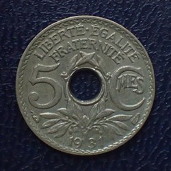 5 CENTIMES 1931 Lindauer petit module