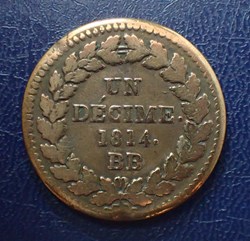 UN DECIME 1814 BB Napoléon I