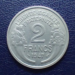 2 FRANCS 1947 Morlon en aluminium