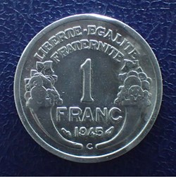 1 FRANC 1945 C Morlon en aluminium