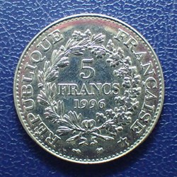 5 FRANCS 1996 types Hercule