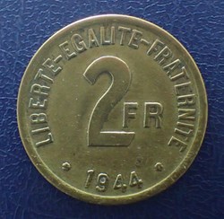 2 FRANCS France libre 1944