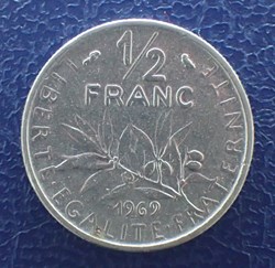 1/2 FRANCS 1969 Semeuse en nickel