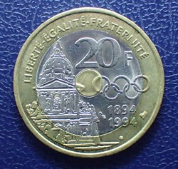 20 Francs Pierre de Coubertin 1994