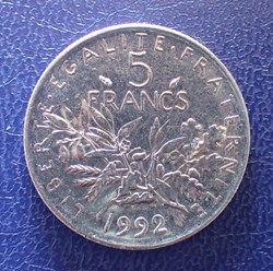 5 FRANCS 1992 Semeuse  en cupro-nickel