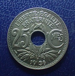 25 CENTIMES 1936 Lindauer