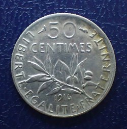 50 centimes 1916 Semeuse