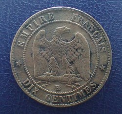 10 CENTIMES 1856 BB NAPOLEON III, tete nue