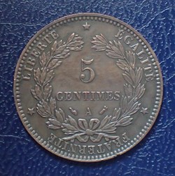 5 CENTIMES Cérès 1896 A Faisceau