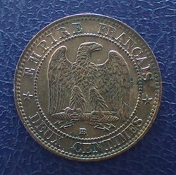 2 CENTIMES 1855 BB Chien NAPOLEON III, tete nue