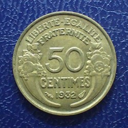50 CENTIMES 1932 MORLON 9 et 2 ouverts