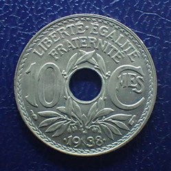 10 CENTIMES 1938 point avant et après la date
