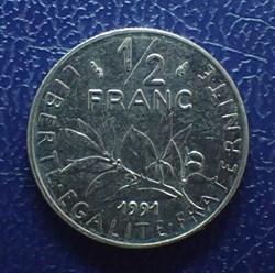 1/2 FRANCS 1991 Semeuse en nickel