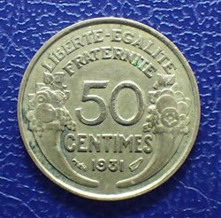 50 CENTIMES 1931 MORLON avec cocarde