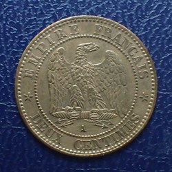 2 CENTIMES 1861 A NAPOLEON III, tete laurée