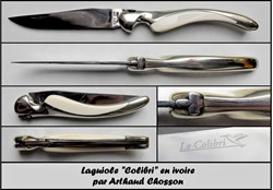 Colibri - 12cm ivoire et maillechort