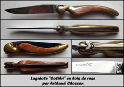 Colibri - 12cm Bois de rose et laiton