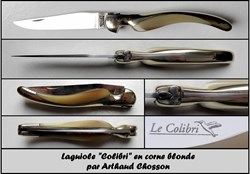 Colibri - 12cm corne blonde et maillechort