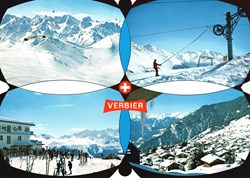 Verbier, montage avec 4 photos hivernales (#V116)
