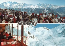 Verbier, carte avec 3 photos des Attelas (#V091)